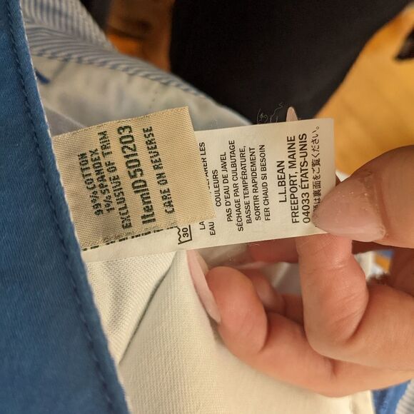 LL Bean Chinos Favorite Fit Capri Cropped Pants Blue - Picture 5 of 6